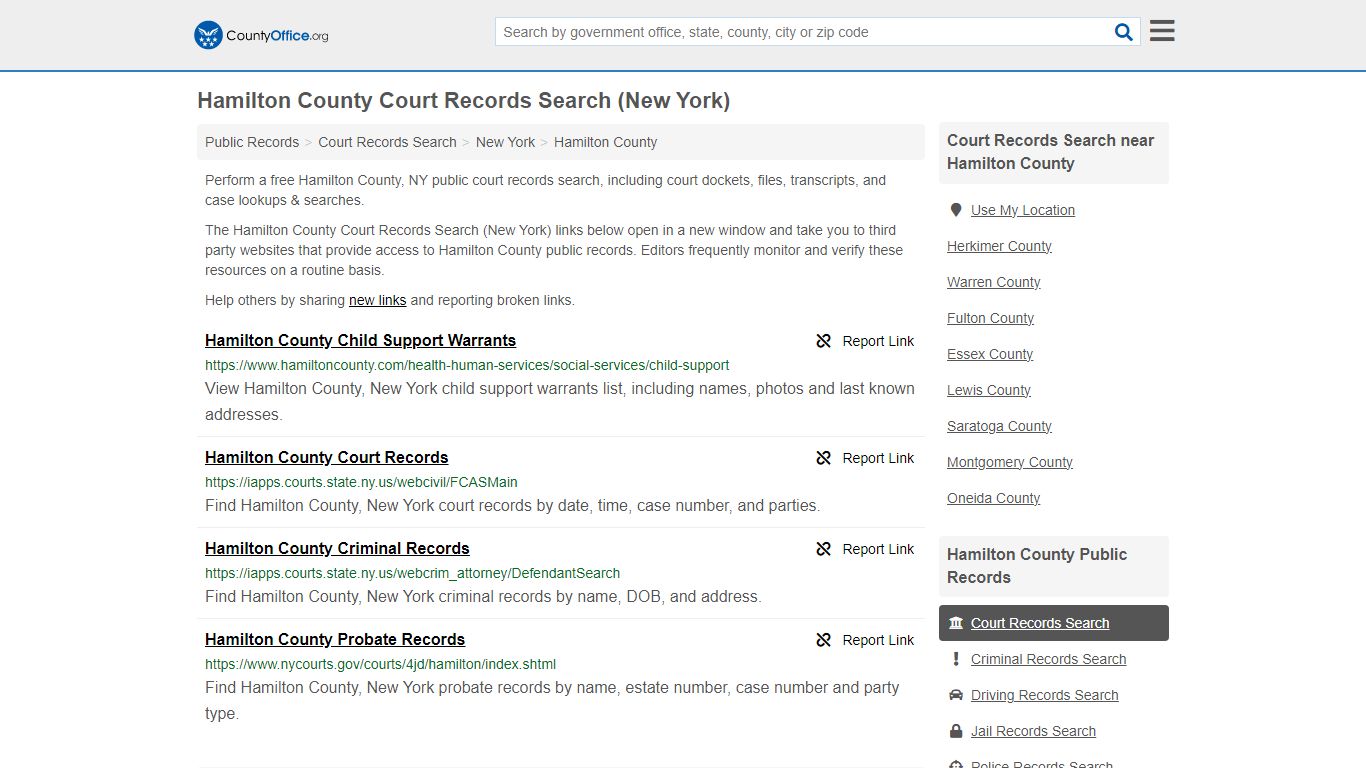 Hamilton County Court Records Search (New York) - County Office